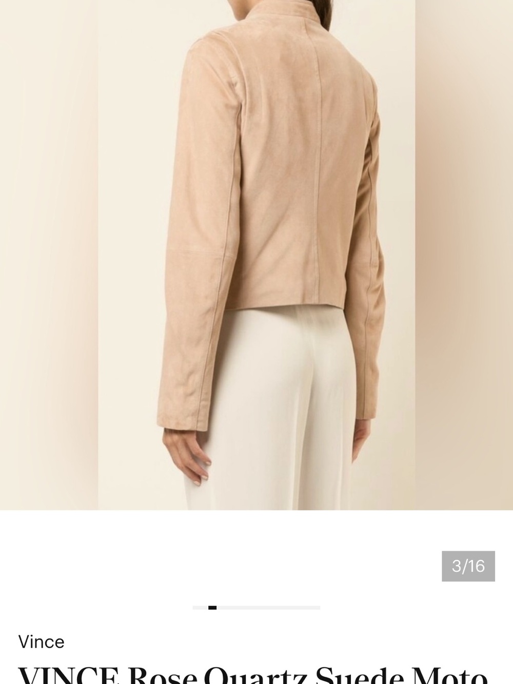 Vince Blush Suede Moto Jacket